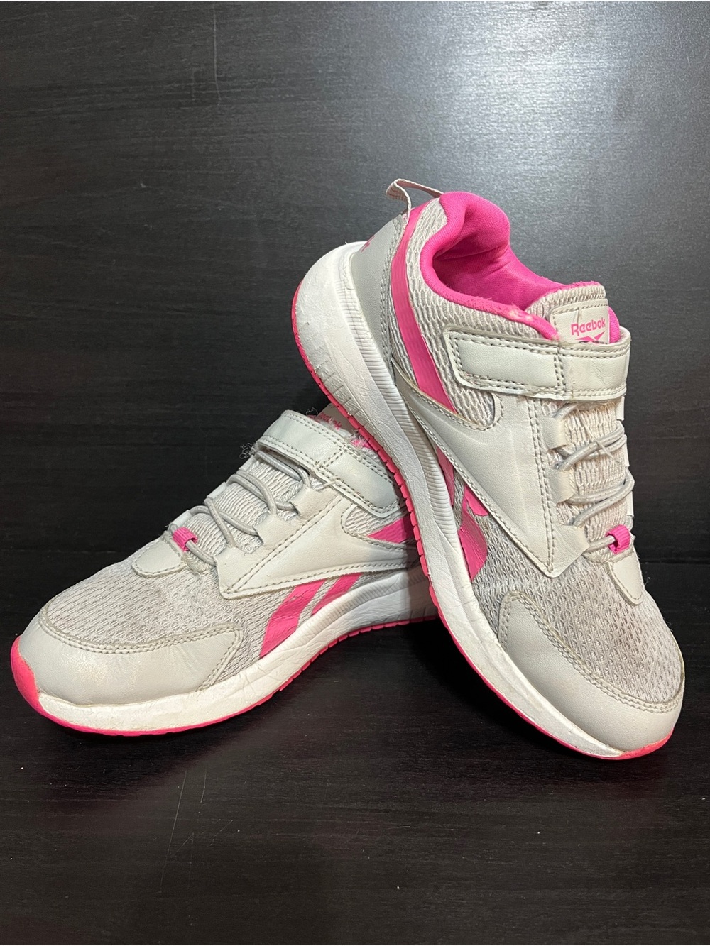 Reebok Women's White and Hot Pink Athletic Sneakers